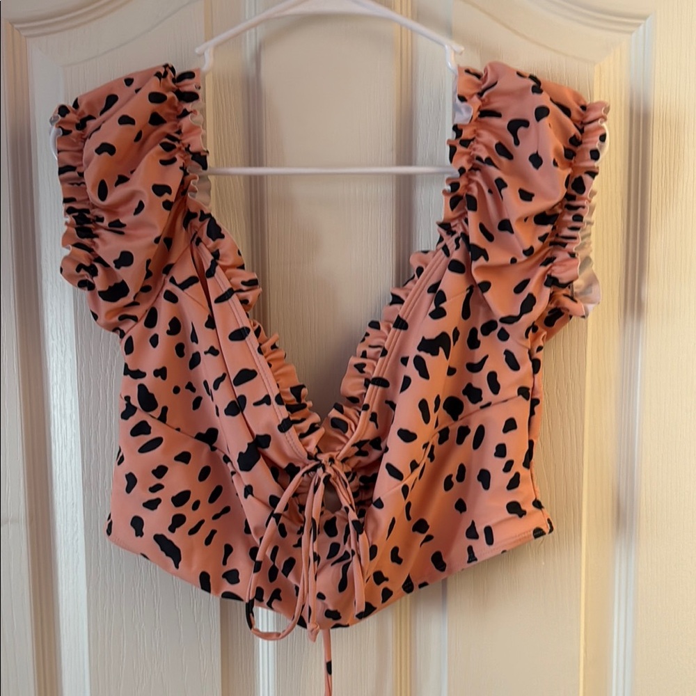SHEIN Black and Orange Bikini Swimwear